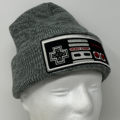 Nintendo NES Controller Beanie Winter Hat Toque Video Gamer Flip Cuffed Gray