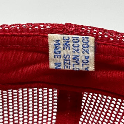 Vintage 80s Buffalo Bank Trucker Hat Baseball Cap Missouri Mesh Snapback Red