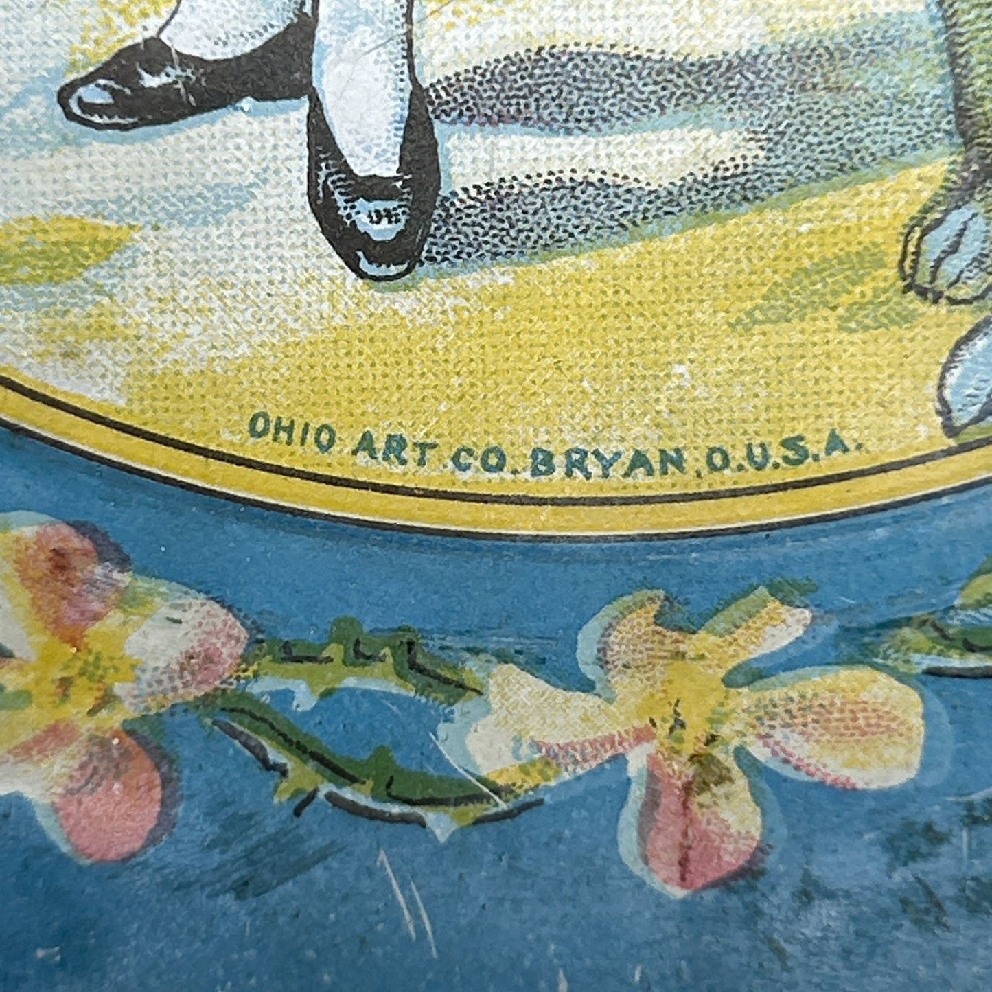 Vintage Ohio Art 1920s Tin Litho Little Red Riding Hood Child's Tea Set 3 Pieces