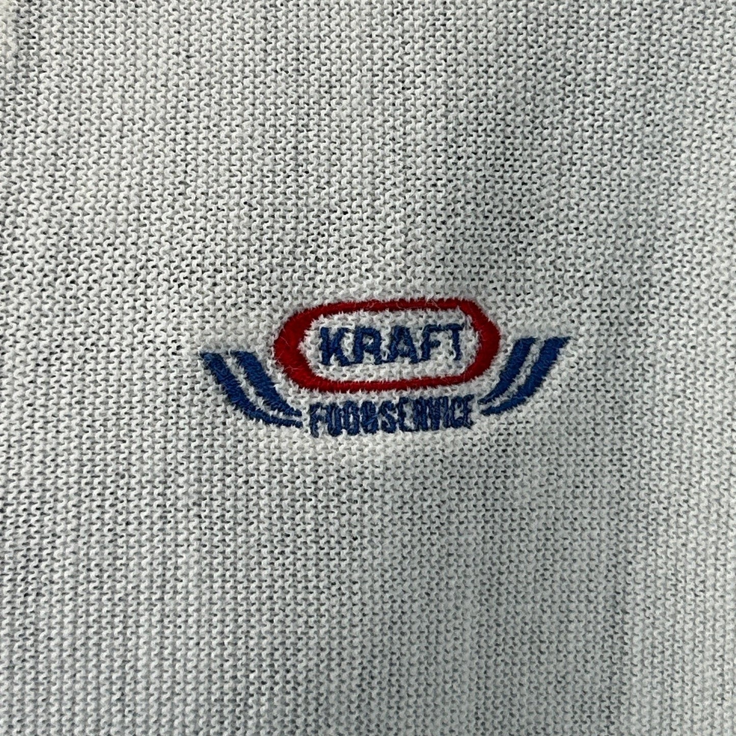 Vintage 70s 80s Kraft Foodservice Cardigan Sweater Food Service White L Large