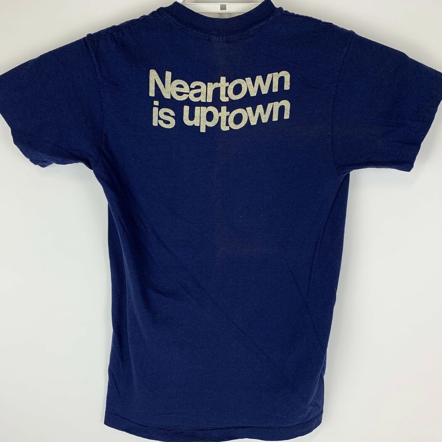 Vintage Neartown No Name News T Shirt X-Small 70s Montrose Newspaper Mens Blue