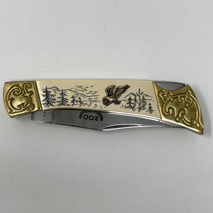 Vintage Bald Eagle Pocket Folding Knife American International Mint Japan