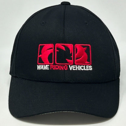 Vintage WRV Surfboards Baseball Hat Cap Wave Riding Vehicles Black FlexFit L-XL