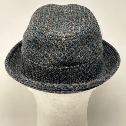 Vintage Matt Andrews Fedora Hat Mens 6 5/8 Gray Tweed Plaid 50s 60s