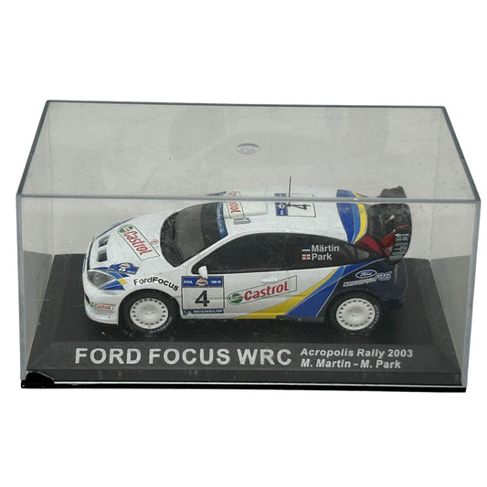 Ford Focus RS WRC Acropolis Rally 2003 Diecast Race Car 1/43 Altaya White
