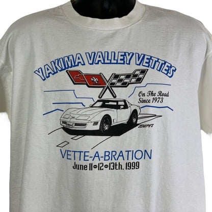 Yakima Valley Vettes Vette-A-Bration T Shirt Vintage 90s 1999 C3 Corvette Tee XL