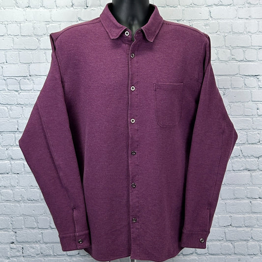Lululemon Thick Button Front Shirt Pocket Long Sleeve Purple Mens XL X-Large