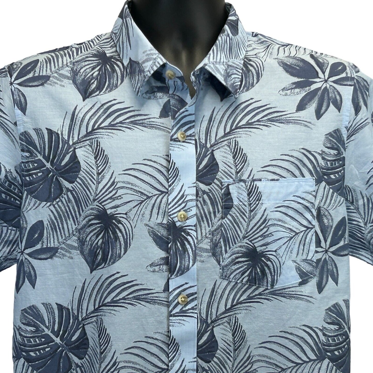 Camisa hawaiana con botones en la parte delantera Caldera de Travis Mathew, talla mediana, para golfistas, para hombre, color azul