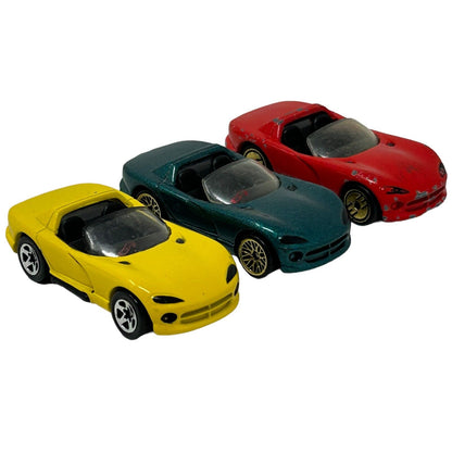 Lot of 3 Dodge Viper RT 10 Hot Wheels Diecast Cars Vintage 90s Toy Vehicles