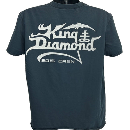 2015 年 King Diamond 巡回演唱会 T 恤 大号 黑色 当地工作人员 巡演工作人员 音乐会乐队 男式