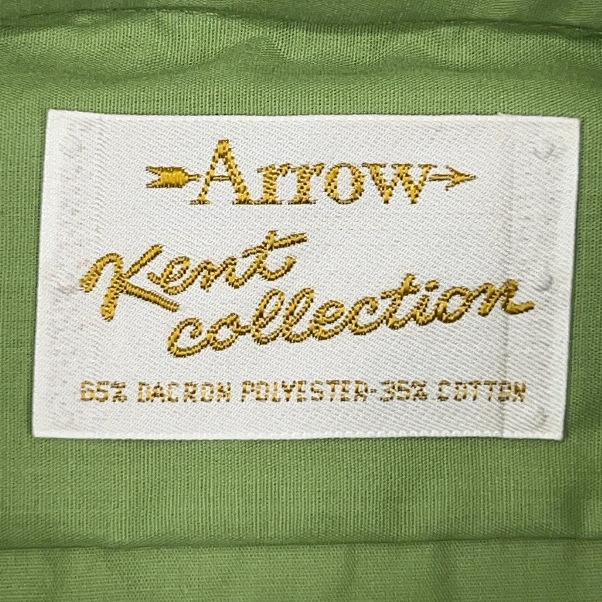 Vintage 70s Arrow Kent Collection Button Front Shirt L Large Green Big Collar