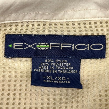 ExOfficio Air Strip Lite Button Front Shirt Fishing Vented LS Beige XL X-Large