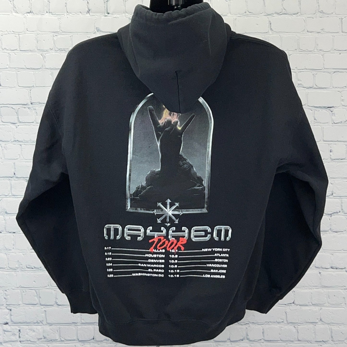 SAYMYNAME Mayhem Tour Hoodie Hooded Sweatshirt Hard Trap DJ EDM Black L Large