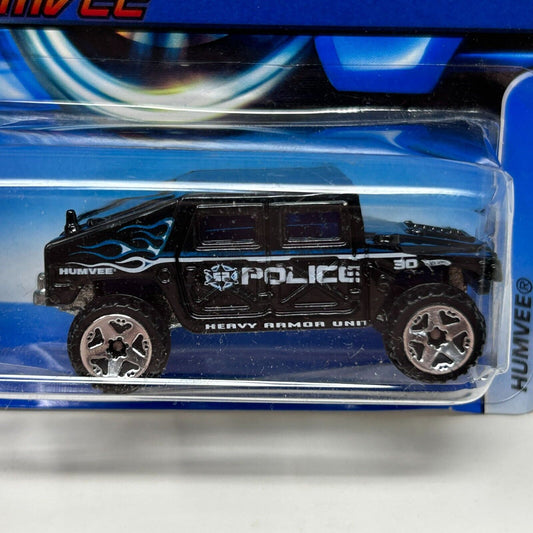 Police Humvee Hot Wheels Diecast Car Black 2005 Hummer Toy Vehicle New