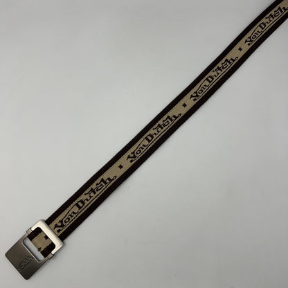 Von Dutch Belt and Buckle Brown Beige Logo Streetwear Fits Up To 38"
