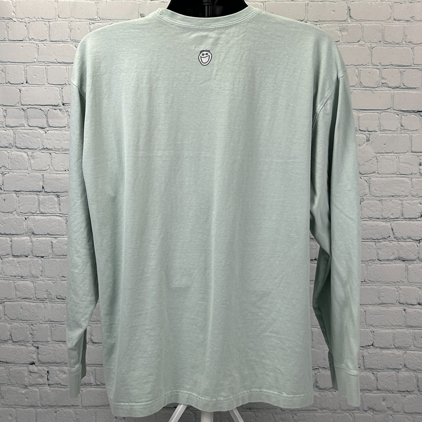 Life Is Good Dog Dad T Shirt Stick Figure Man Long Sleeve Green Mens XL X-Large - Neon Vintage