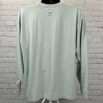 Life Is Good Dog Dad T Shirt Stick Figure Man Long Sleeve Green Mens XL X-Large - Neon Vintage