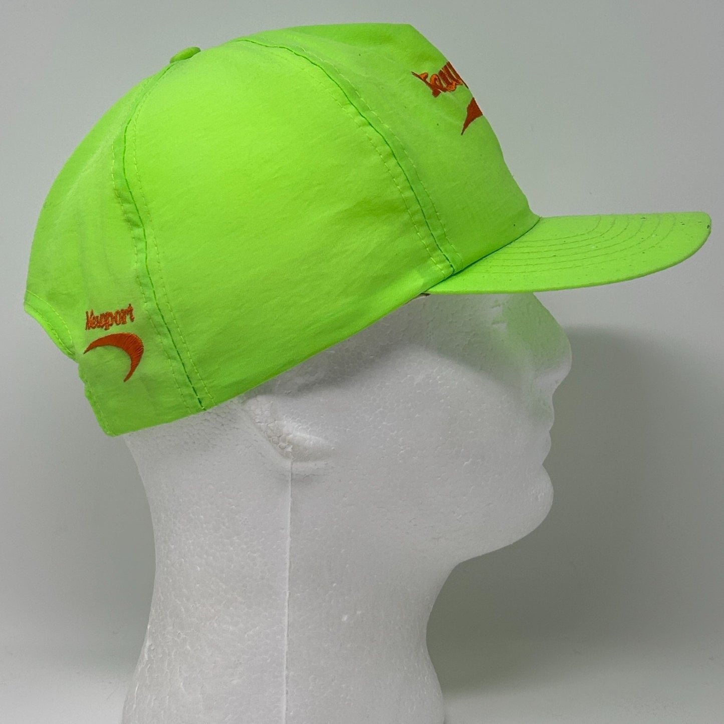 Vintage 90s Newport Cigarettes Hat Baseball Cap Nylon Snapback Neon Green