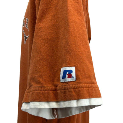 Camiseta tipo polo con diseño en capas de Texas Longhorns, talla extragrande, para hombre, de la Universidad NCAA, color naranja