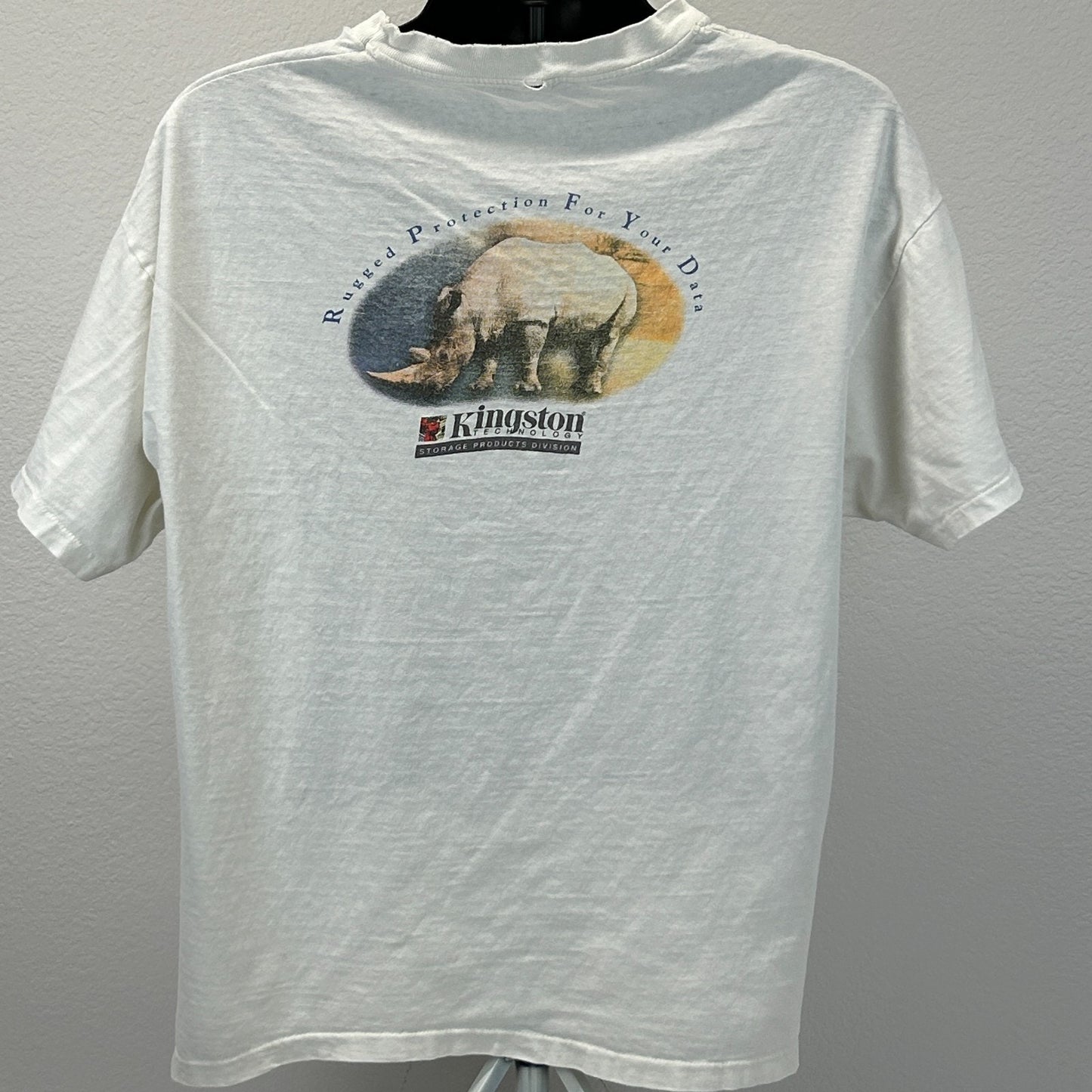 Vintage 90s Distressed Kingston Technology T Shirt Storage Products XL X-Large