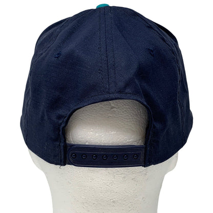 Gorra de béisbol vintage Erie Haven Concrete con diseño de camión mezclador de cemento azul