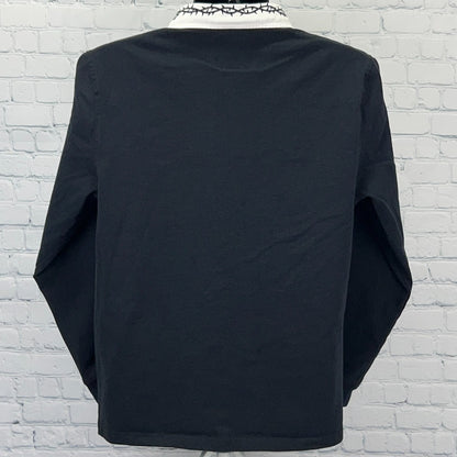 Lurking Class Rugby Polo Shirt L Large Black Barbed Wire Thorns Sketchy Tank