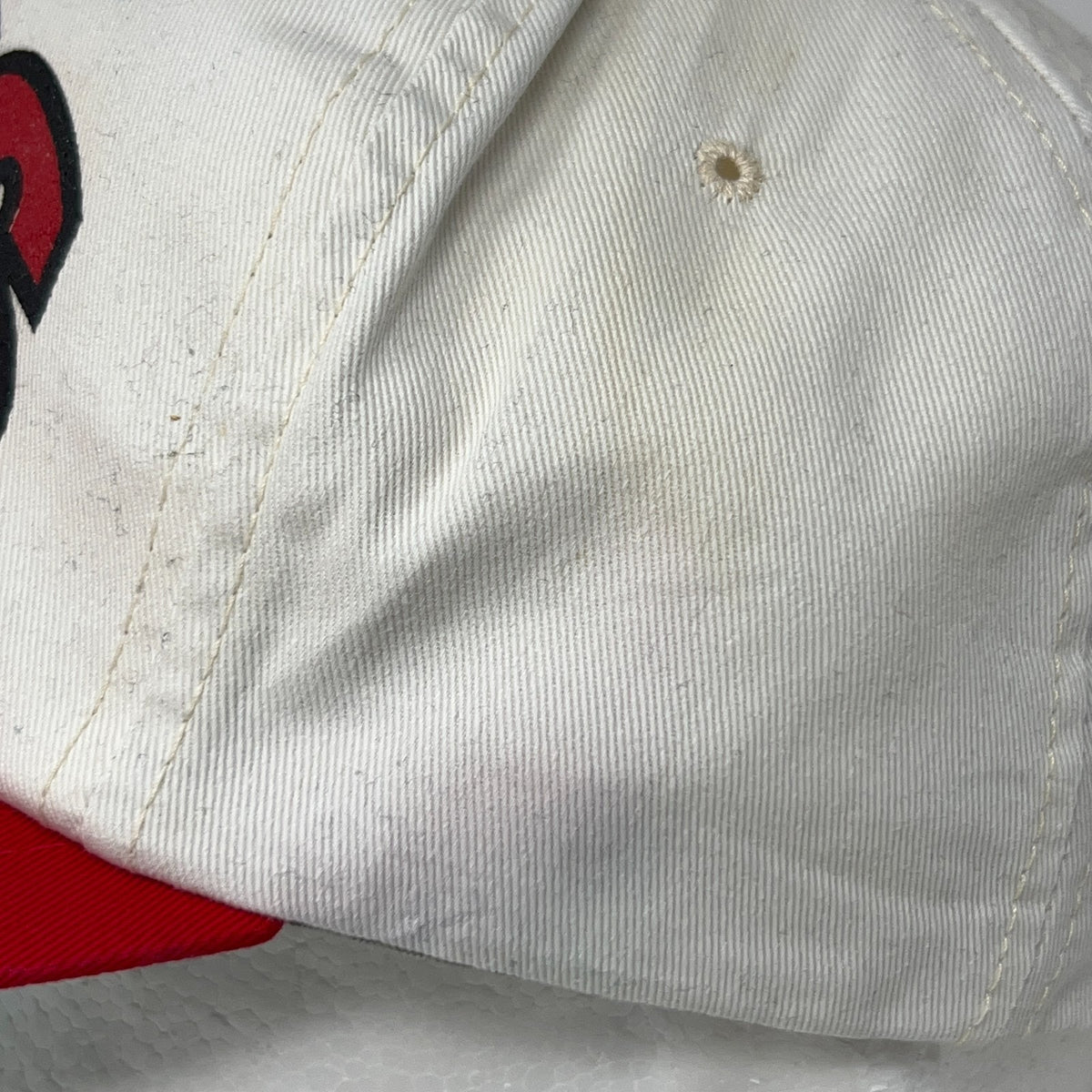 Vintage 90s Arkansas Razorbacks Hogs Hat Snapback White Red NCAA Baseball Cap