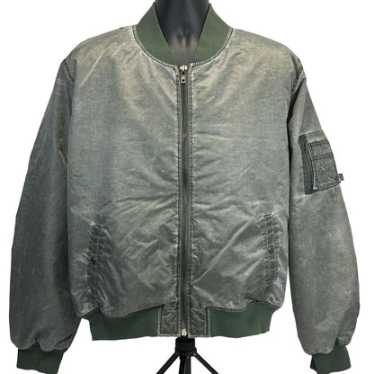 Lucky Brand Corp Vintage 90s Flight Bomber Jacket 13 Military Green XL X-Large