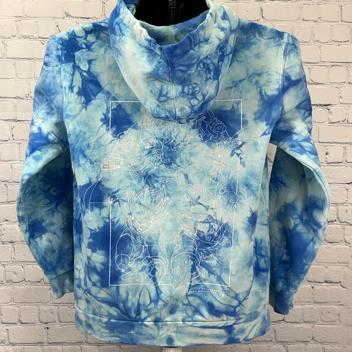 Primitive x Dragon Ball Super Hoodie S Small Hooded Sweatshirt Blue Tie Dye