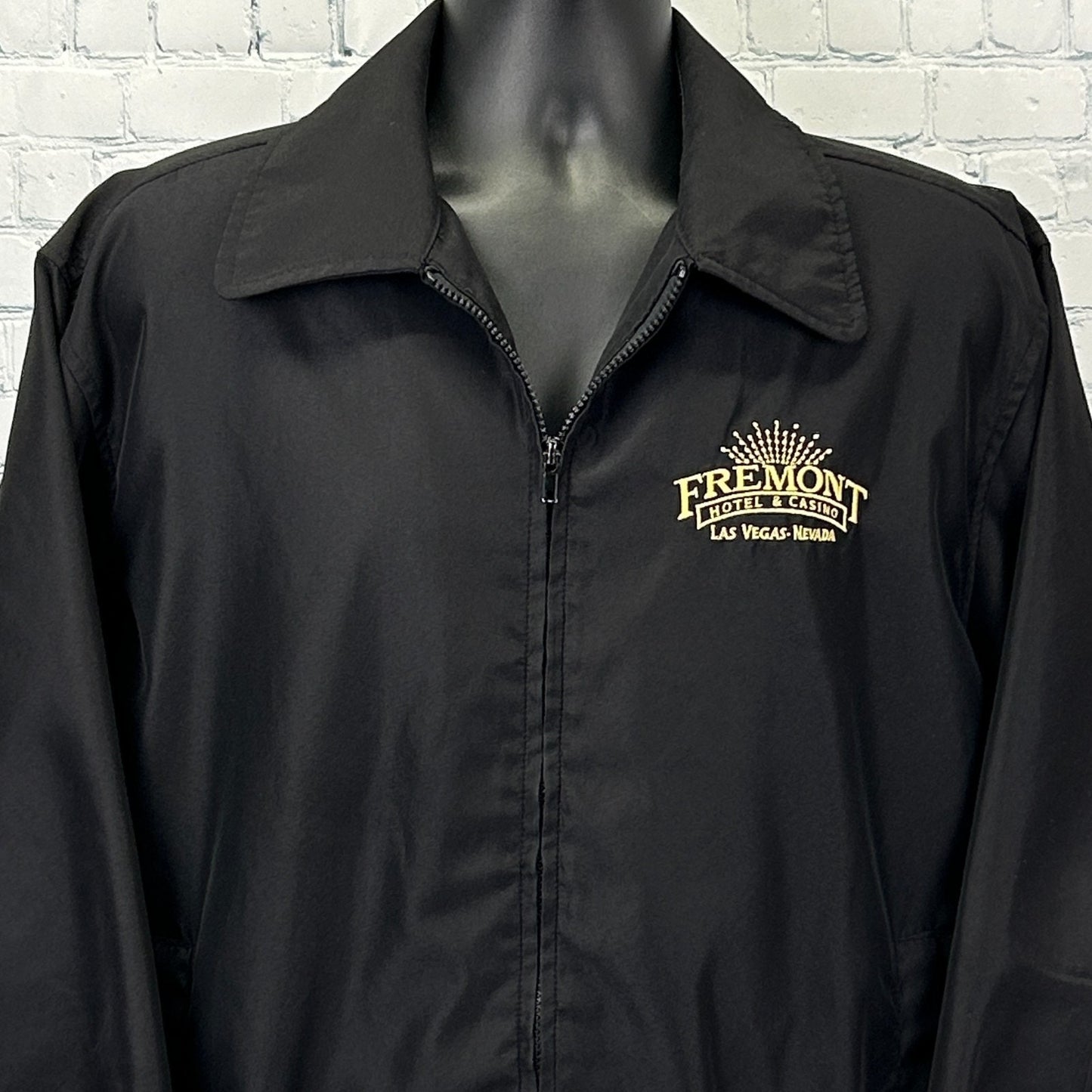 Vintage Fremont Hotel Casino Las Vegas Jacket Gambling Gambler Black M Medium