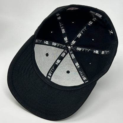 Las Vegas Aviators Hat Baseball Cap MiLB New Era Wool Black On Black Fitted 7 - Neon Vintage