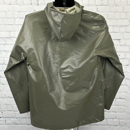 Vintage 60s 70s Stearns Dry Wear Raincoat Jacket Hooded USA Made Green M Medium - Neon Vintage