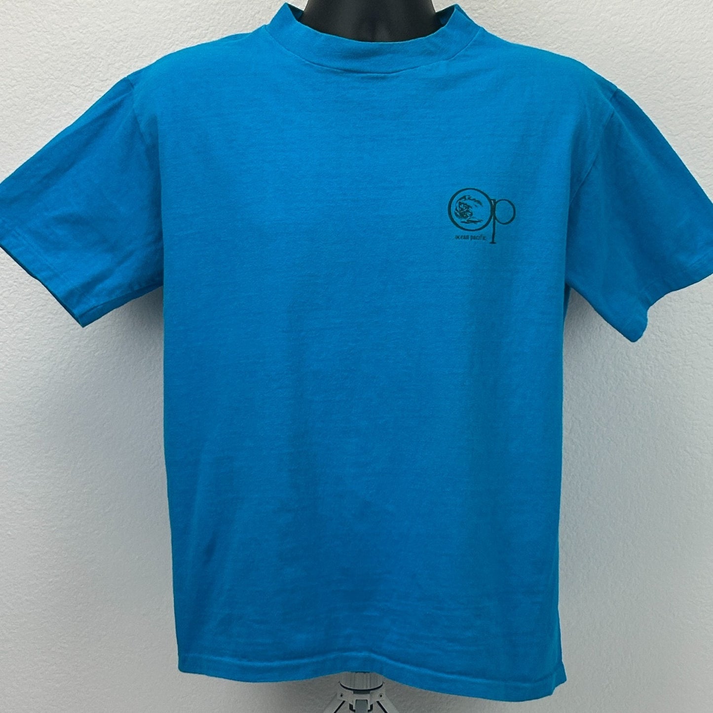 Vintage 80s OP Ocean Pacific T Shirt Surfer Surfing Made In USA Blue Tee L Large