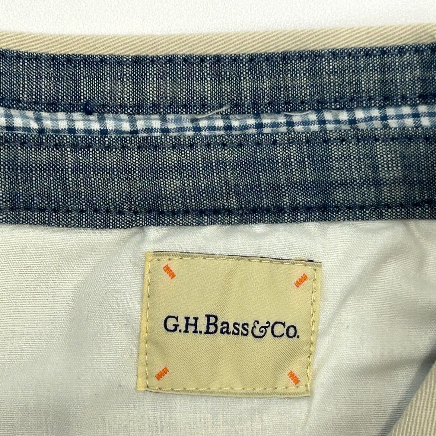 GH Bass Wilton Chino Pants 30W x 29L Khakis Flat Front Cotton Mens Beige