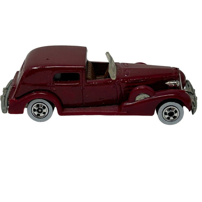 1935 Classic Caddy Hot Wheels Diecast Car Red Vintage 80s Cadillac Series 355