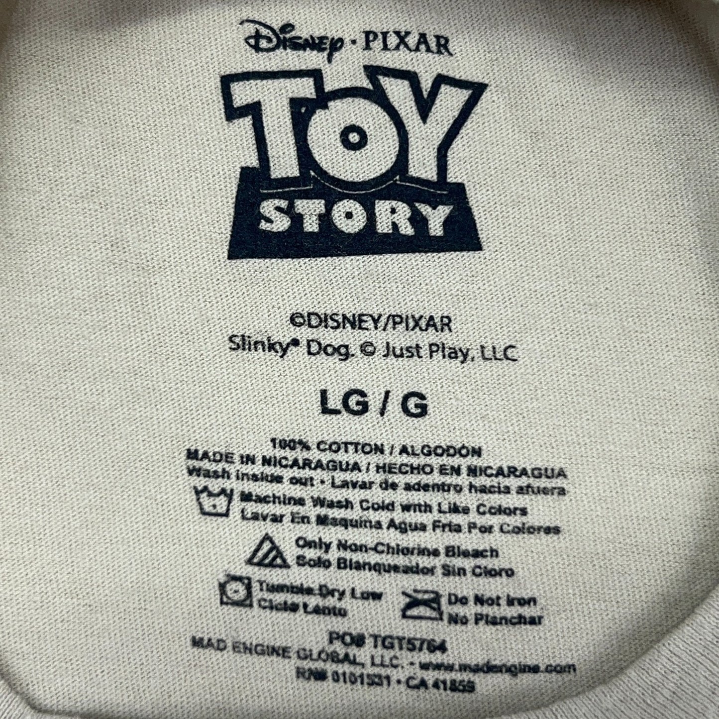 Disney Pixar Toy Story T Shirt Unisex L Large Beige Cartoon Movie Mad Engine