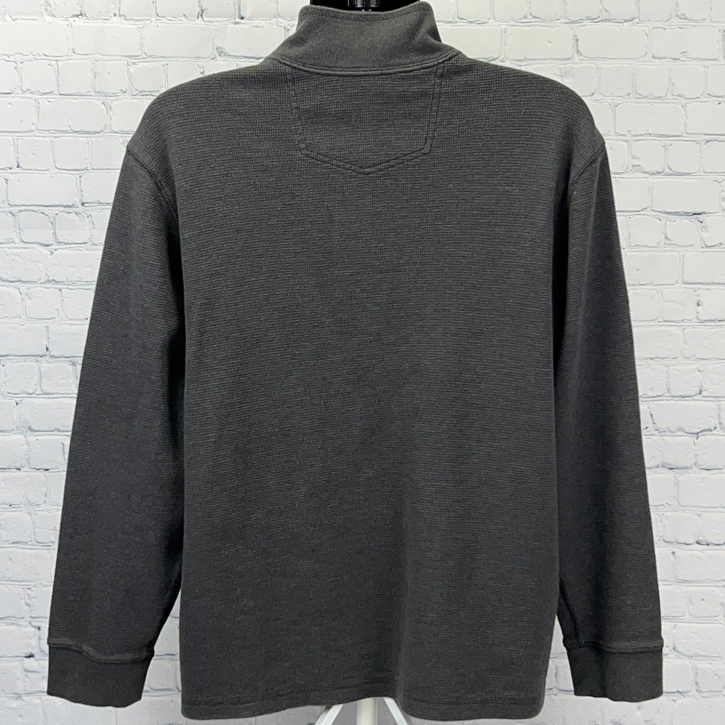 Eddie Bauer Thermal Henley XL X‑Large Gray Cotton Polyester Long Sleeve Shirt