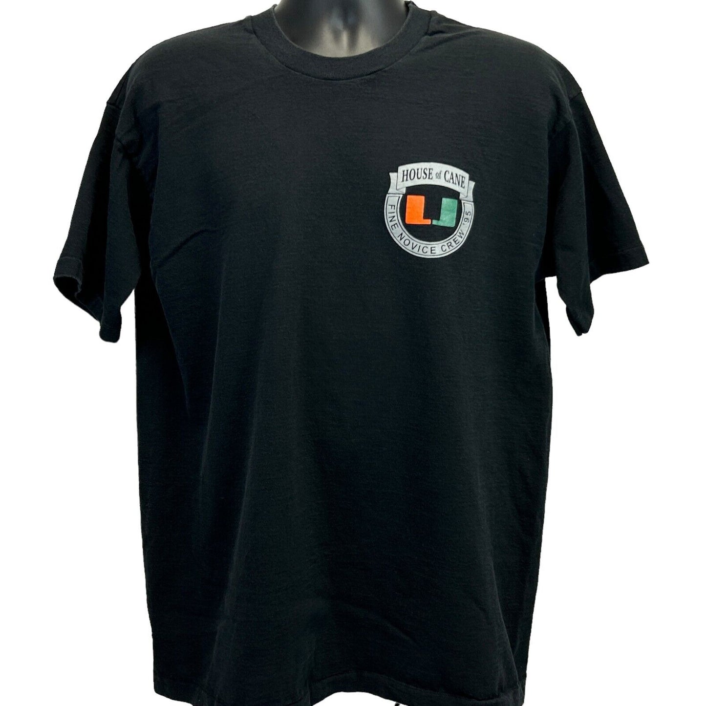 University of Miami Hurricanes Vintage 90s T Shirt X-Large UMiami USA Mens Black