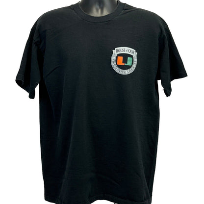 University of Miami Hurricanes Vintage 90s T Shirt X-Large UMiami USA Mens Black