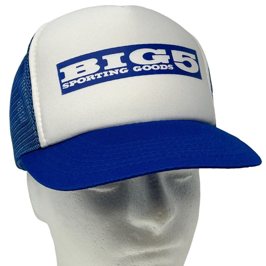 Big 5 Sporting Goods Trucker Hat Vintage 90s Blue Mesh Snapback Baseball Cap