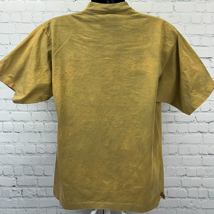 Vintage 90s Sasquatch Brand T Shirt Tie Dye USA Pocket Tee Beige Unisex L Large