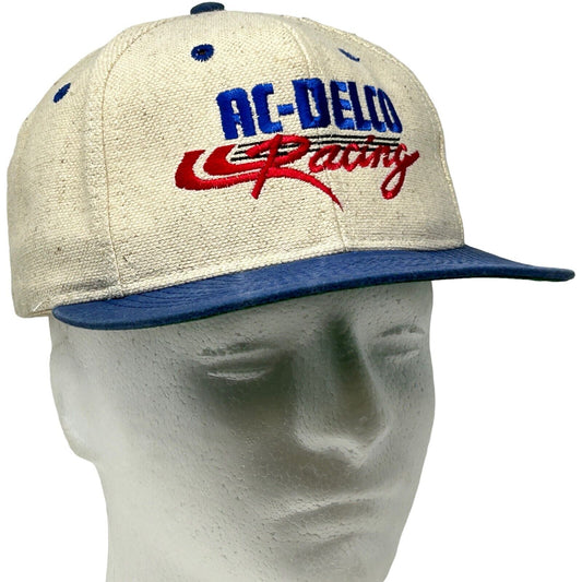 AC Delco Auto Racing Hat Vintage 90s Motorsports Canvas Snapback Baseball Cap
