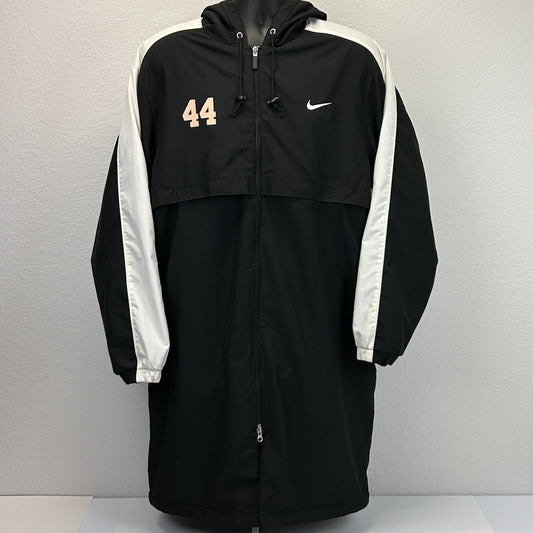 UNLV Team Issued 44 Hooded Jacket Black Parka Nike Fleece Lined Mens M Medium - Neon Vintage