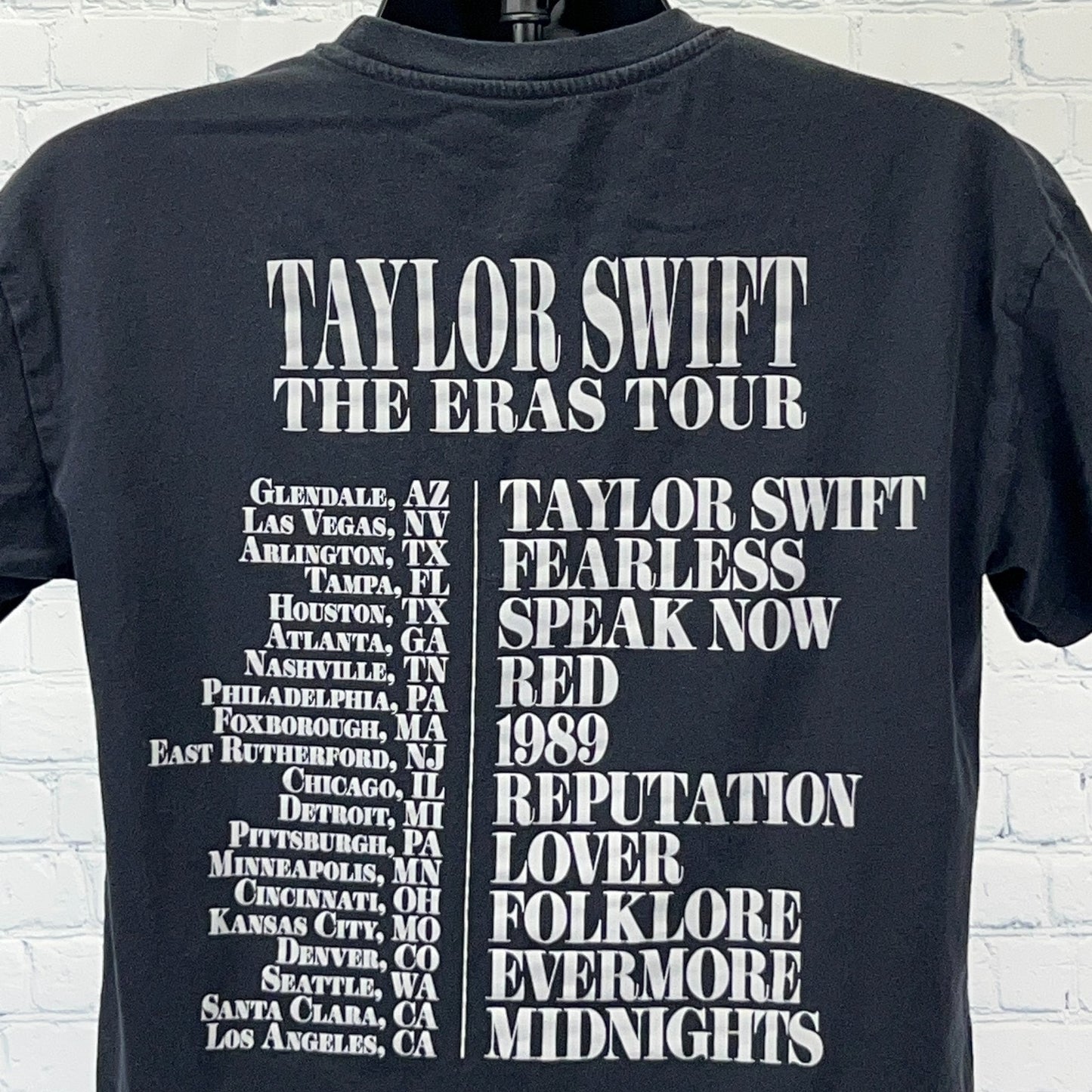 Taylor Swift The Eras Tour T Shirt Concert Short Sleeve Official Black S Small