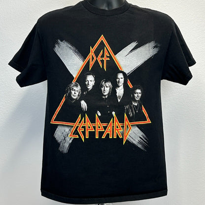 Vintage Def Leppard 2002 X Tour T Shirt Ten Concert Rock Band Black Tee M Medium