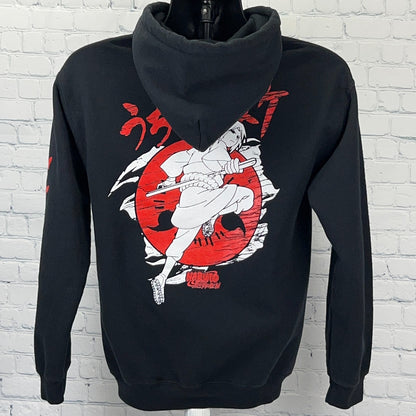 Naruto Shippuden Sasuke Hoodie S Small Black Red Anime Manga Hooded Sweatshirt