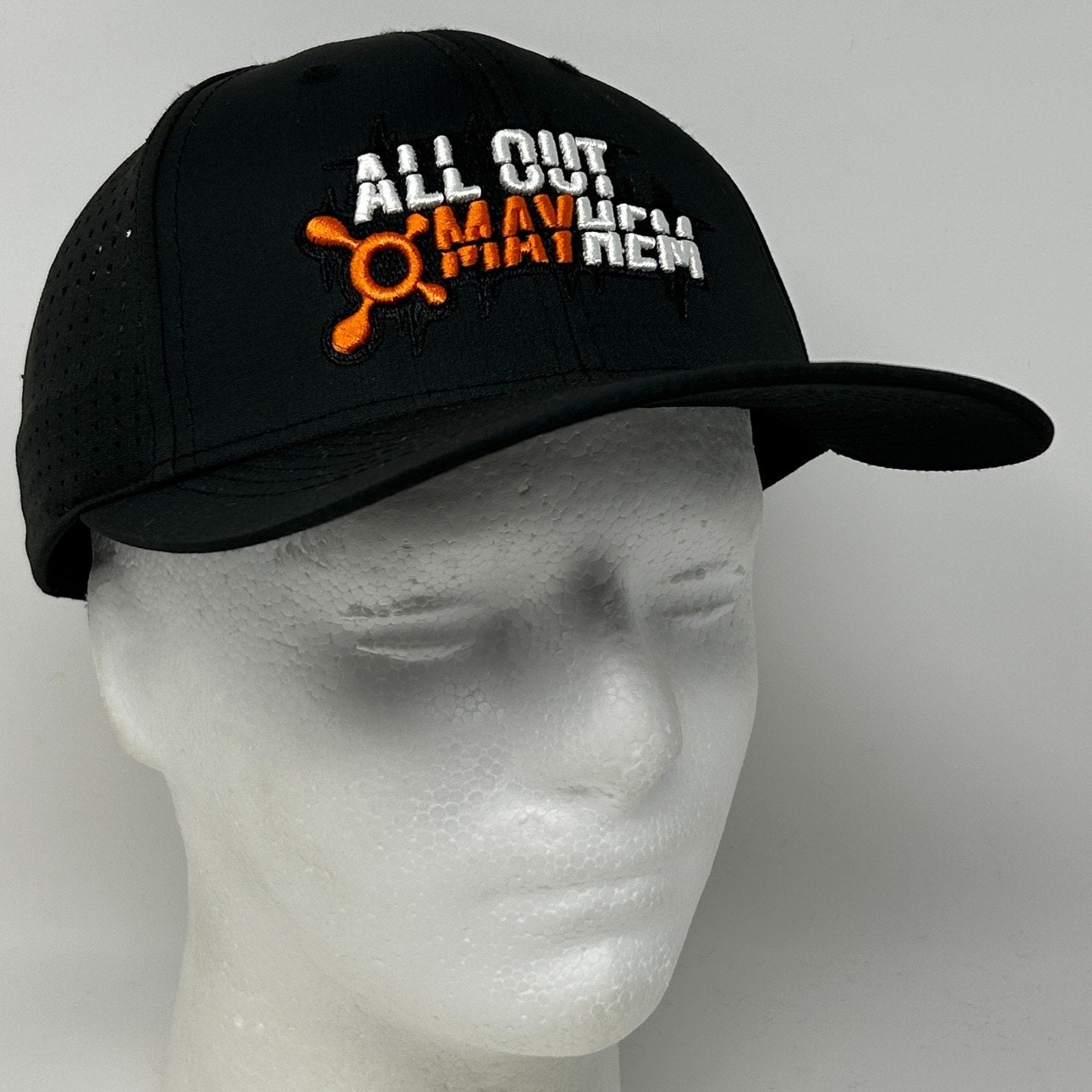 Orangetheory Fitness All Out Mayhem Trucker Hat Baseball Cap OTF Strapback Black - Neon Vintage