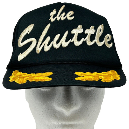 The Shuttle Trucker Hat Vintage 80s Black Scrambled Eggs Snapback Baseball Cap