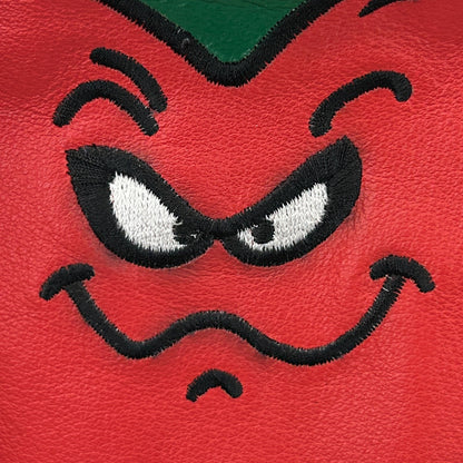 Vintage 90s Looney Tunes Leather Bomber Jacket 1997 Warner Bros Black L Large