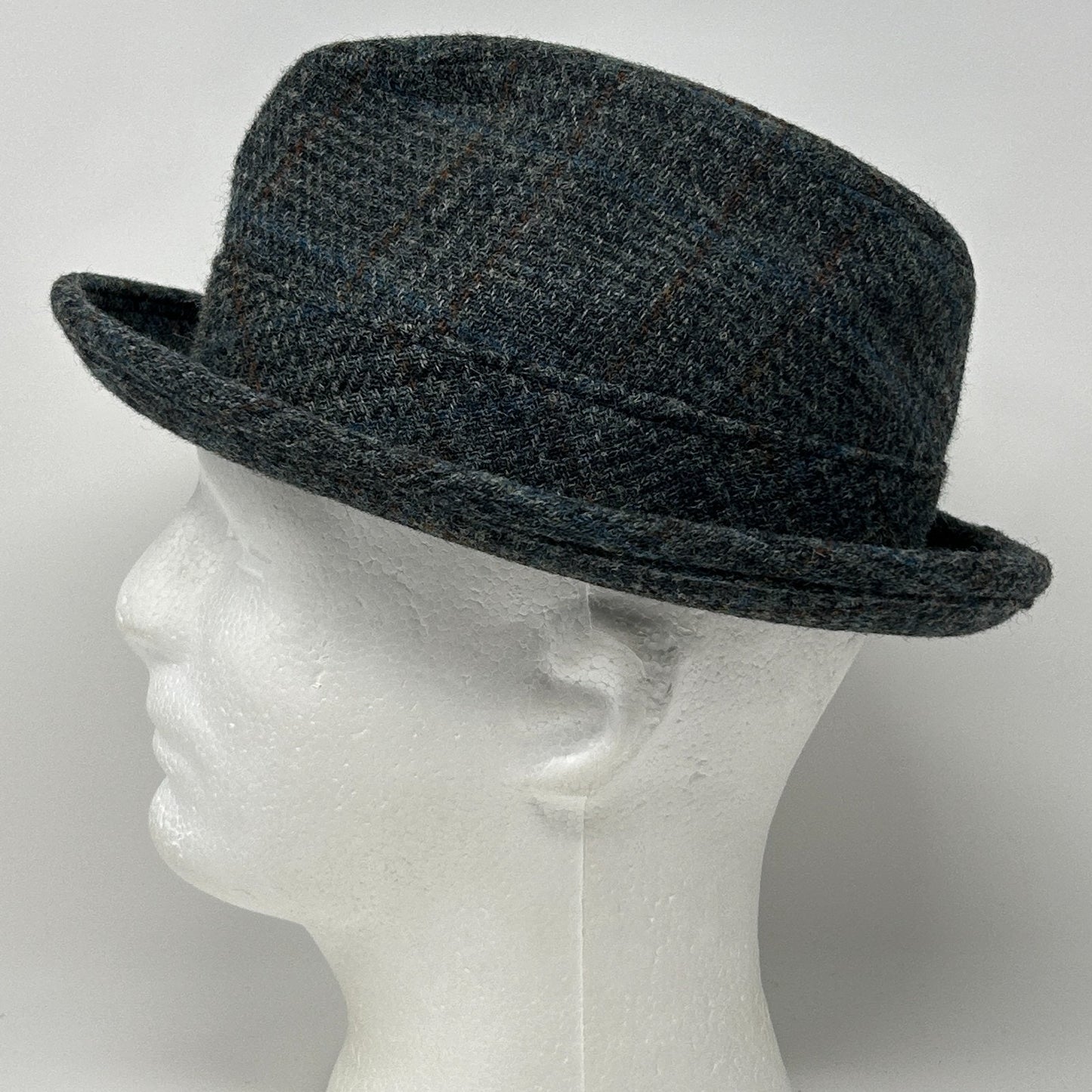 Vintage Matt Andrews Fedora Hat Mens 6 5/8 Gray Tweed Plaid 50s 60s
